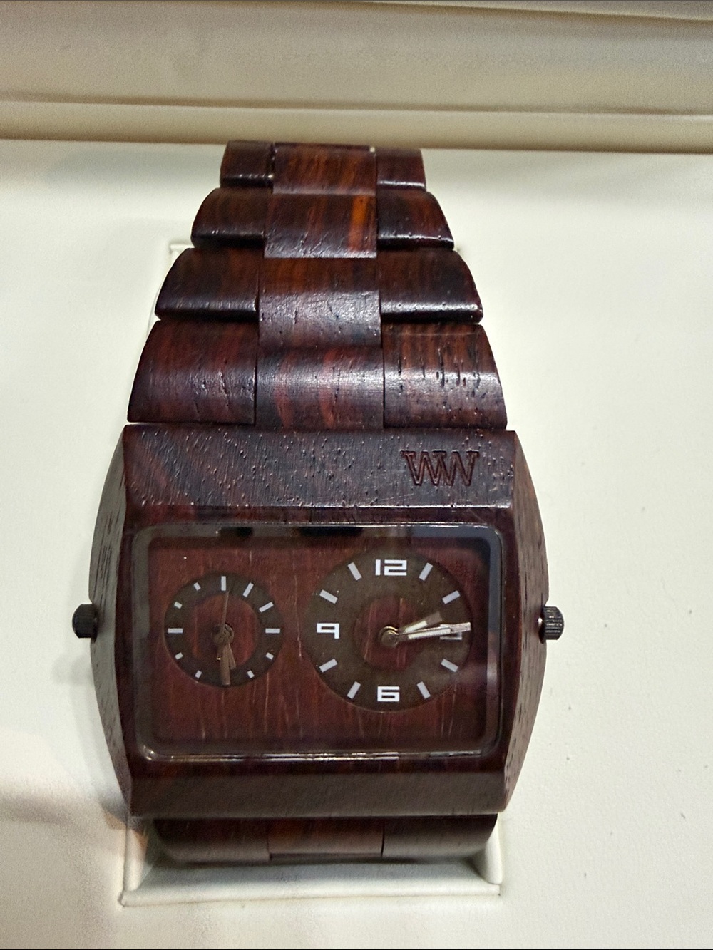 WW Wooden Dual-Dial Watch - Dark Brown